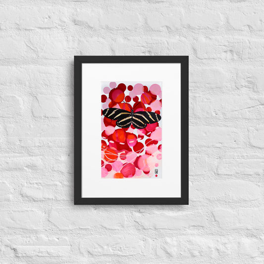 RADIANT ZEBRA HELICONIAN | Matte Paper Framed Poster Print